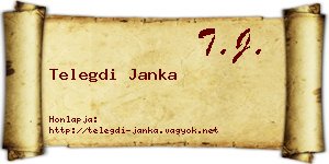 Telegdi Janka névjegykártya